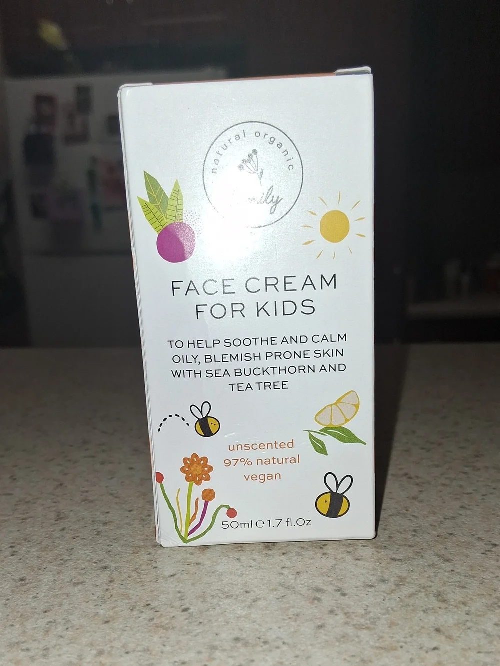 Natural Organic Face Cream for Kids - Unscented New 1.7 Oz